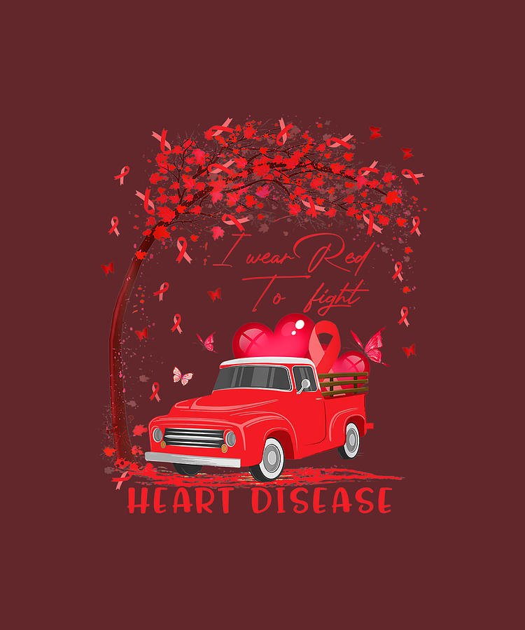 I Wear Red-To Fight Heart Disease Red Ribon T-Shirt
