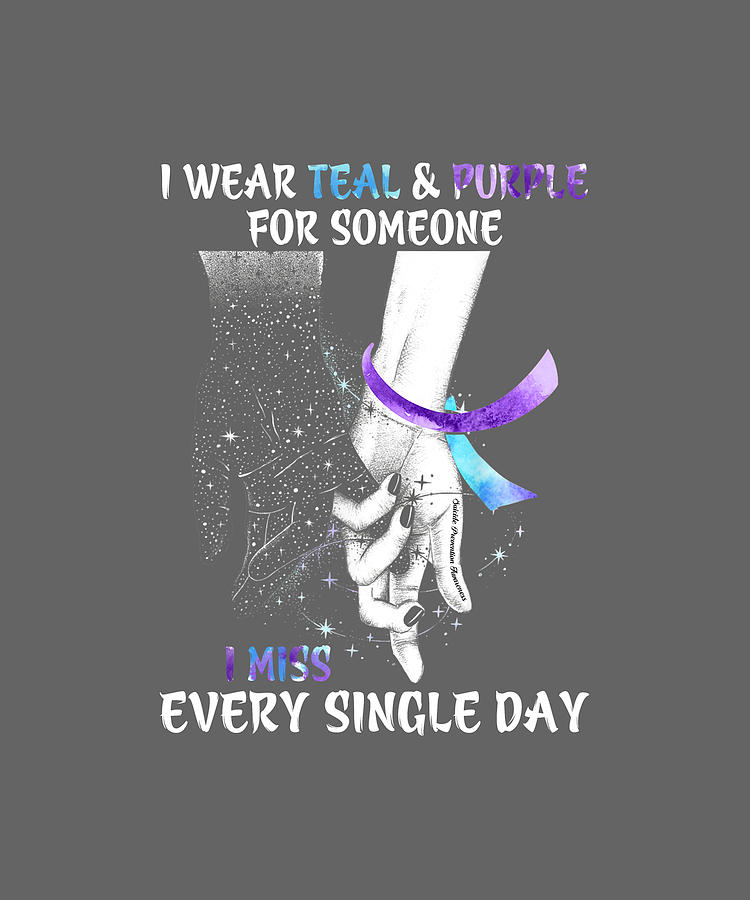 18x18 Multicolor Suicide Prevention Awareness Family Gifts Suicide Prevention Awareness I Wear Teal & Purple for My Dad Throw Pillow 