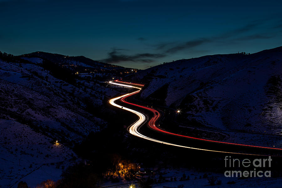 I70 car trails Photograph by JD Smith