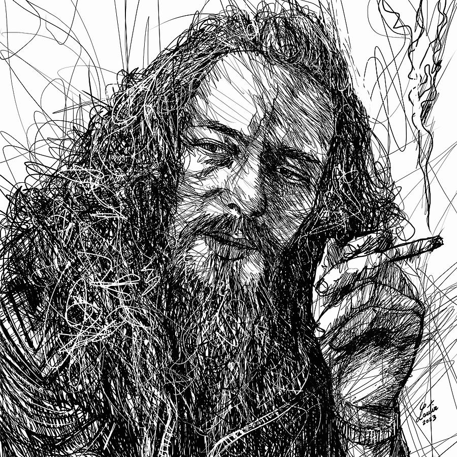 Anderson Drawing -  IAN ANDERSON ink portrait .1 by Fabrizio Cassetta