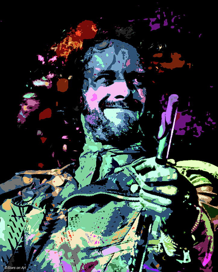 Music Digital Art - Ian Anderson psychedelic portrait by Movie World Posters