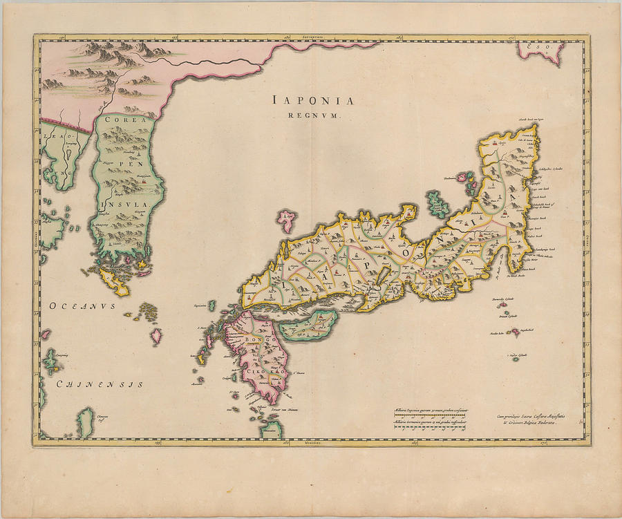 Iaponia Regnum first regional map to show Korea as a peninsula ...