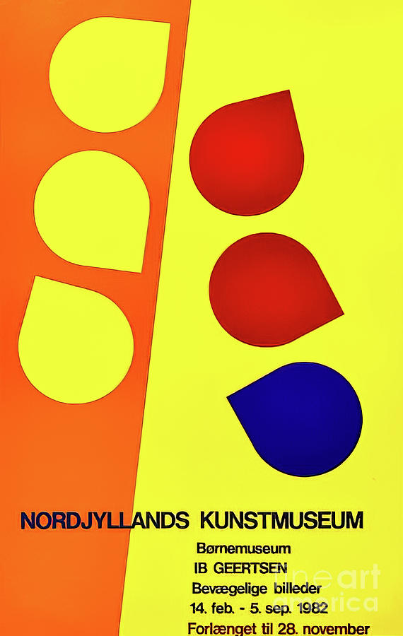 Ib Geertsen Art Exhibition Poster North Jutland 1982 Drawing