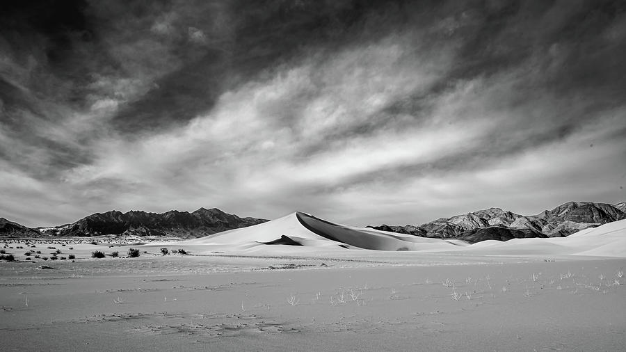 Ibex Dunes - Death Valley  - Black and White Photograph by Peter Tellone