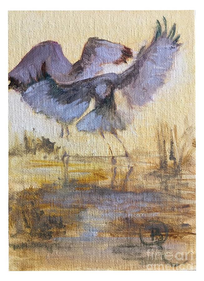 Ibis landing Painting by B Rossitto