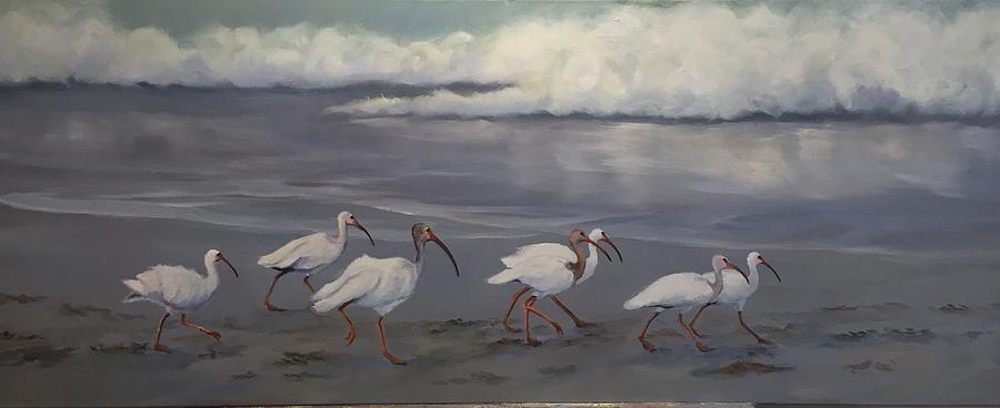 Ibis Stroll Painting by Judy Rixom