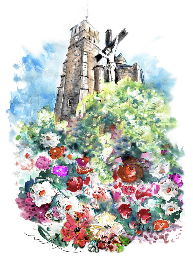 Flower Painting - The Church of Ibos On All Saints Day by Miki De Goodaboom
