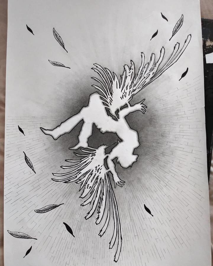 Icarus Drawing by J Louis Contreras  Pixels