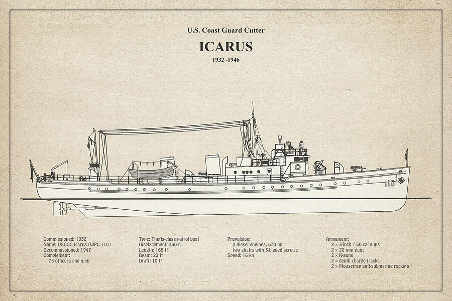 Boat Digital Art - Icarus wpc-110 United States Coast Guard Cutter - SBD by SP JE Art
