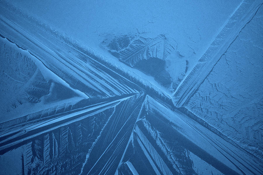 Ice Abstruct In Blue Photograph