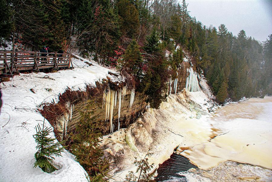 Ice Across from the Upper Falls Photograph by Deb Beausoleil
