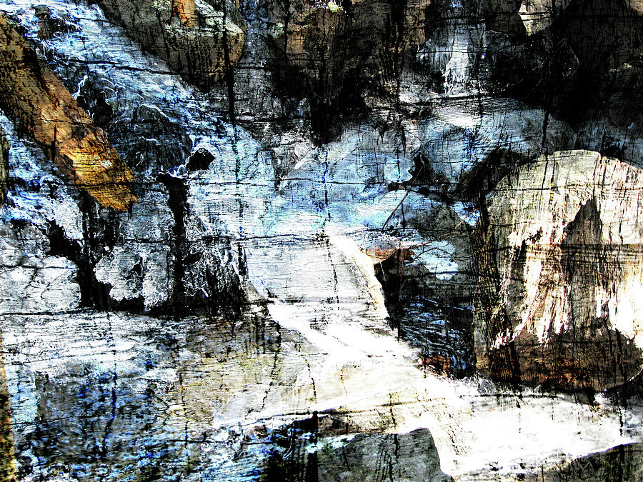 Ice and Water Cascade - Winter Mixed Media by Marie Jamieson