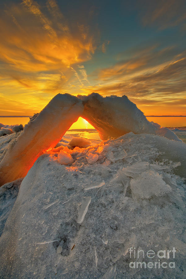 Ice Arch at Sunrise WI9919 Photograph by Mark Graf