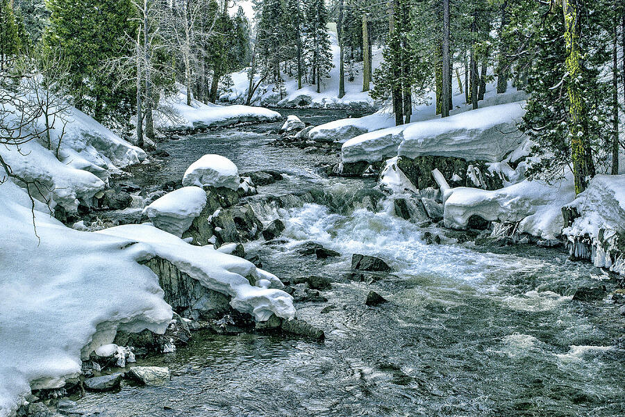 Winter Photograph - Ice Blue Yuba At Soda Springs by William Havle