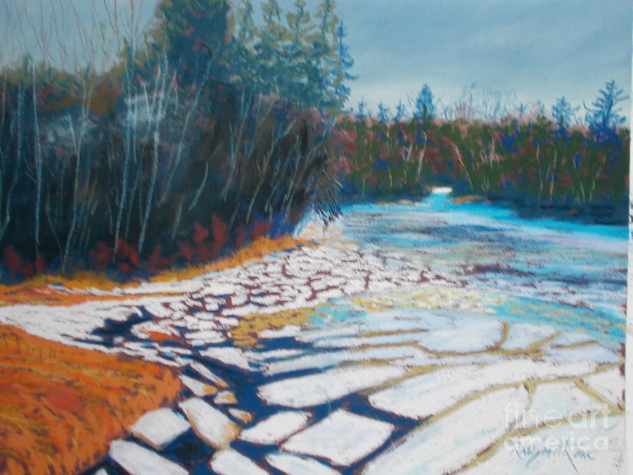 Ice Cakes  Waughs River  Pastel by Rae  Smith PAC