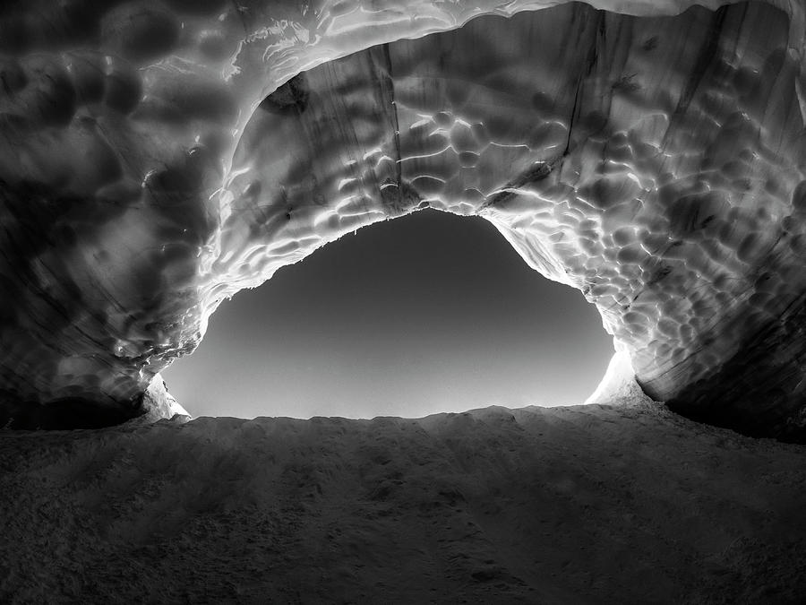 Ice Cave Black and White Photograph by Pelo Blanco Photo