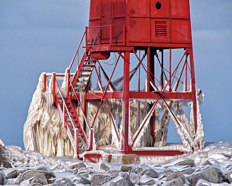 Ice Covered North Breakwater Lighthouse Photograph by Scott Olsen