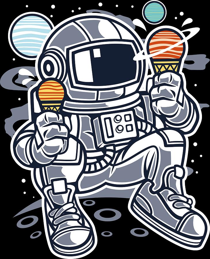 Space Digital Art - Ice cream astronaut by Long Shot