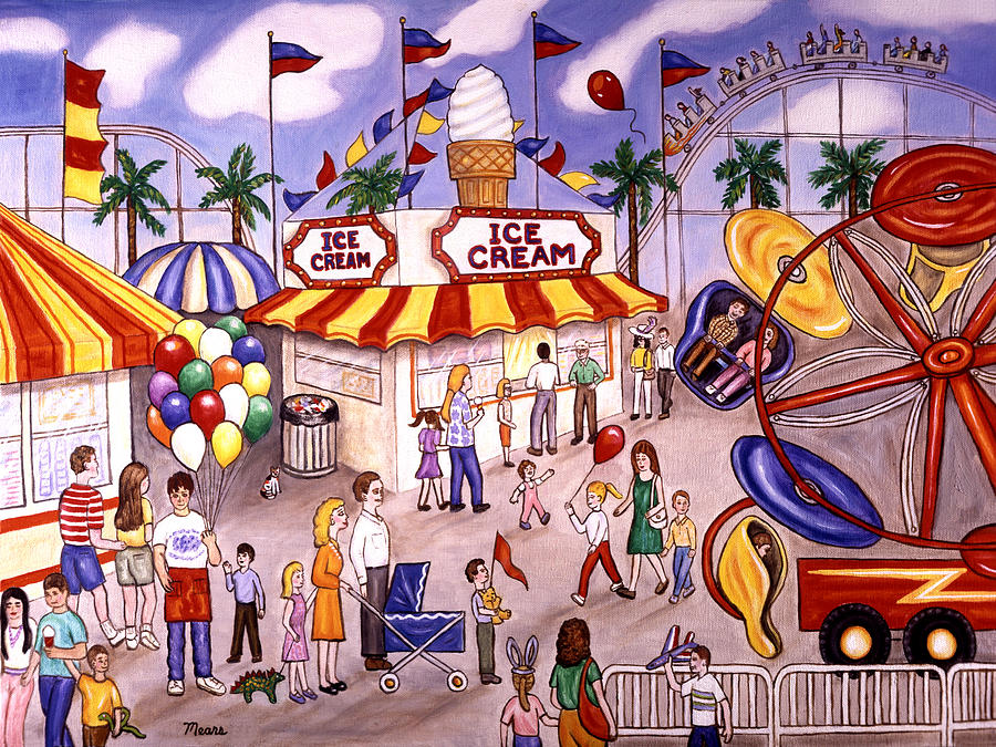 Carnival Painting - Ice Cream at the Carnival by Linda Mears Carnival Painting - Ice Cream at the Carnival by Linda Mears