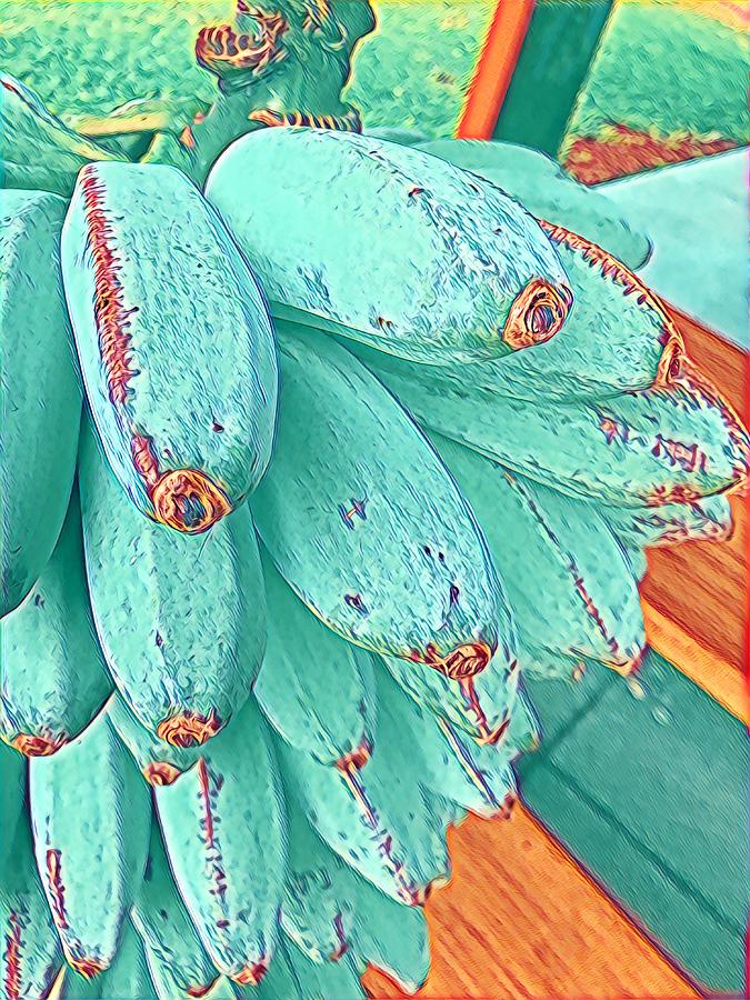 Ice Cream Bananas in Blue Closeup  Photograph by Joalene Young