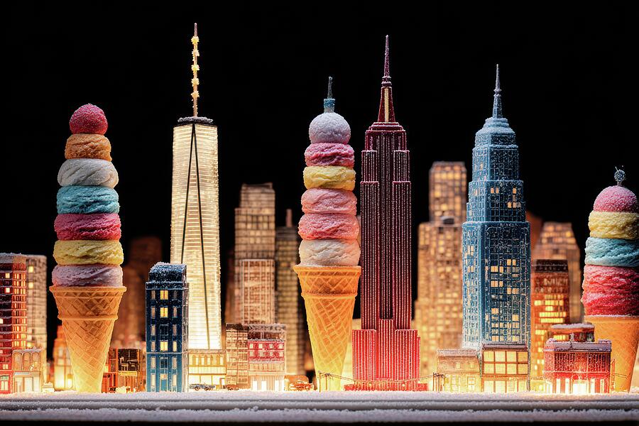 Ice Cream City Skyline - Sweet Urban Fantasy Digital Art by Matthias Hauser Ice Cream City Skyline - Sweet Urban Fantasy Digital Art by Matthias Hauser