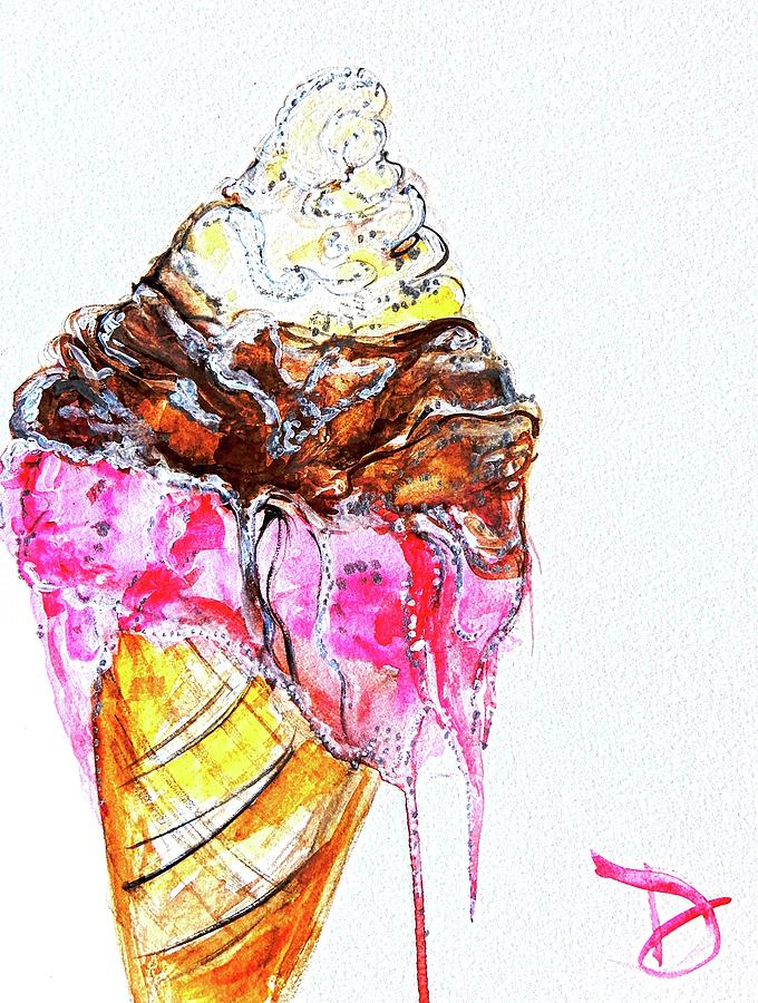 Ice Cream Cone Painting by Debora Lewis - Fine Art America