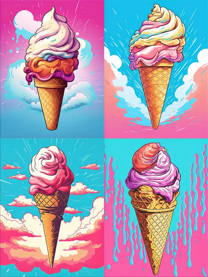 Ice Cream Cones Digital Art by Karen Foley