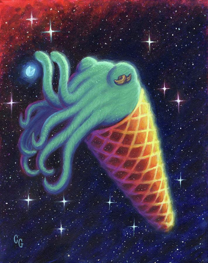Ice Cream Painting - Ice Cream Cuttlefish by Christopher Gandarilla