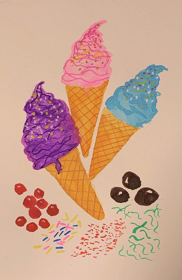 Ice Cream Painting - Ice Cream by Inez Ellen Titchenal