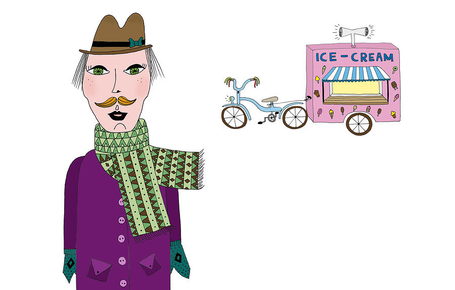 Ice-cream Drawing by Kristina Timmer