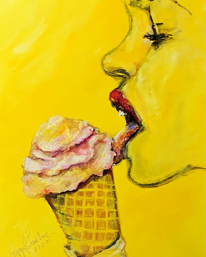 Ice Cream Licker Painting By Angel Lowden Fine Art America