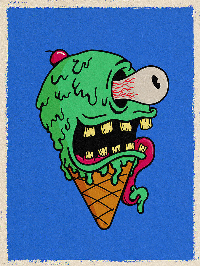 Ice Cream Digital Art - Ice Cream Monster by Geraldo Bezerra