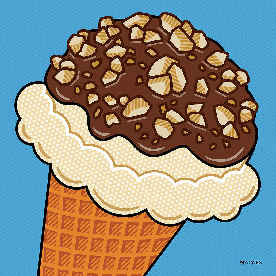Ice Cream on Blue Digital Art by Ron Magnes