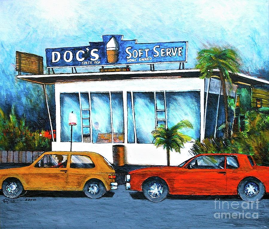 Ice Cream Restaurant in Delray Beach Fl Painting by Robert Birkenes