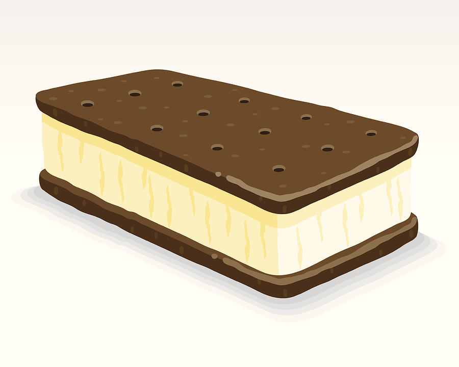 Ice Cream Sandwich Drawing by Bortonia