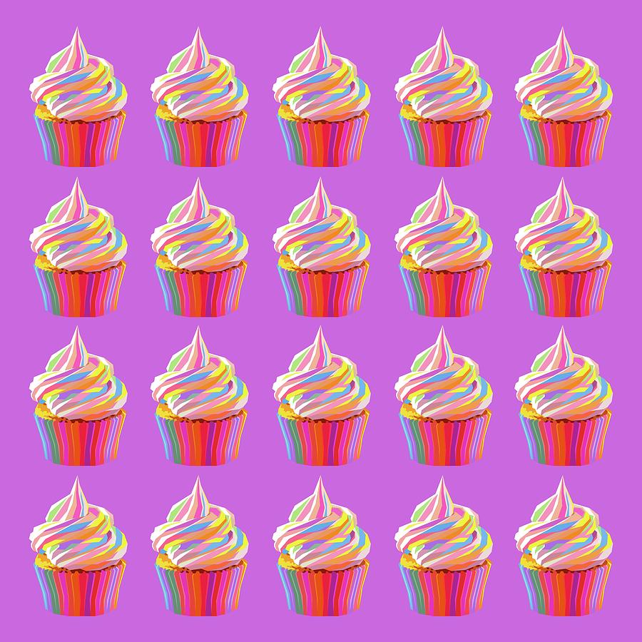 Wpap Digital Art - Ice Cream Wpap Pop Art Pattern Purple background by Ahmad Nusyirwan