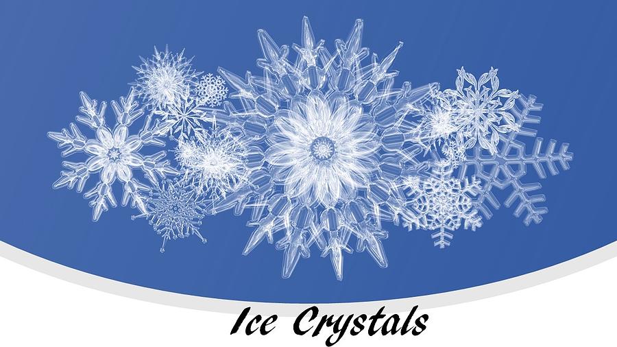 Ice Crystals Blue Mixed Media by Nancy Ayanna Wyatt