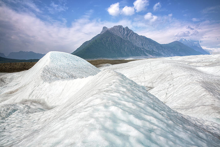 Ice Dunes on top of Glacier Photograph by Alex Mironyuk