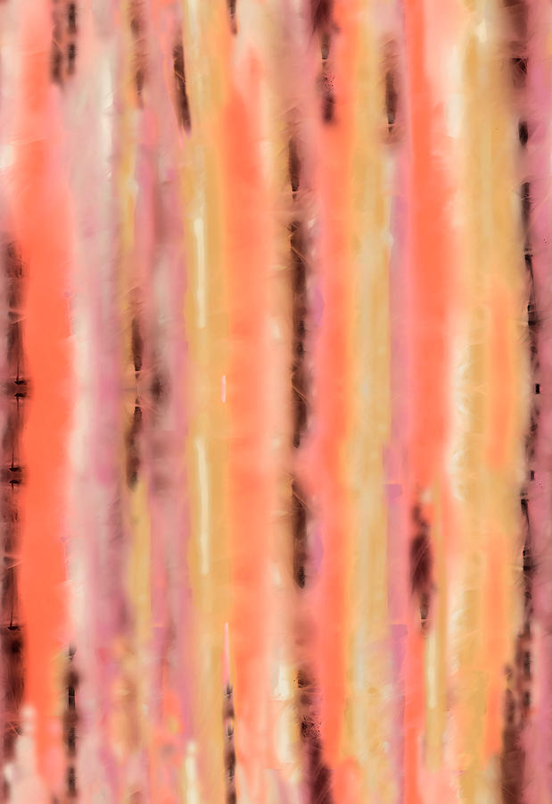 Ice Dye Tie Dye Print Coral, Pink, and Brown Digital Art by Sand And Chi