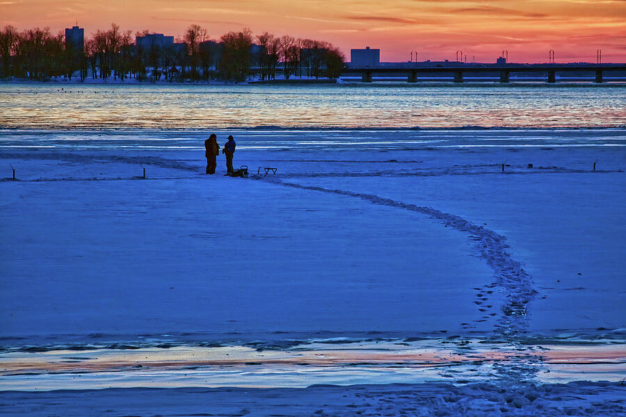 Ice Fishing Ottawa River Photograph by Tatiana Travelways