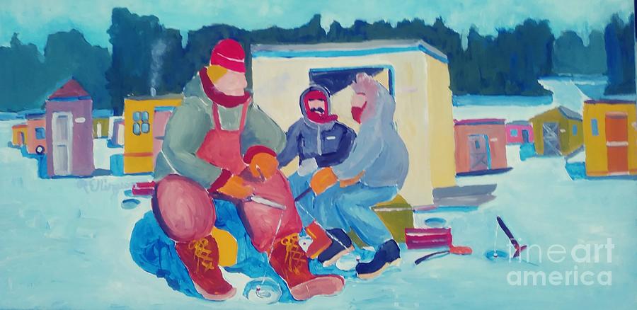 Ice Fishing Painting by Rodger Ellingson