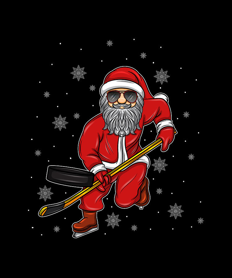 Hockey Christmas Present Labels Santa