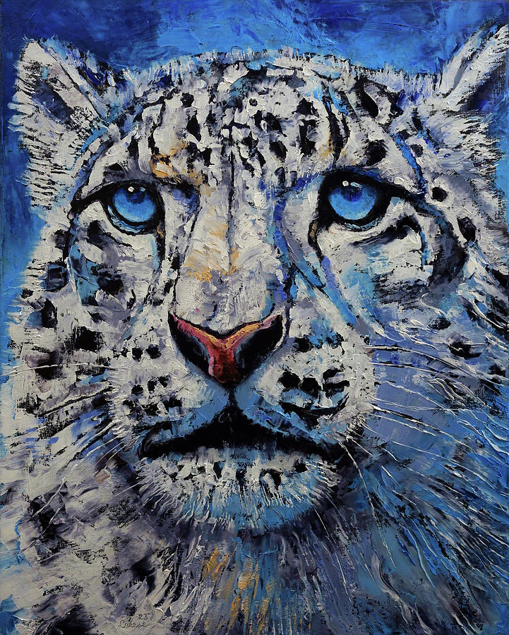 Ice Leopard Painting by Michael Creese
