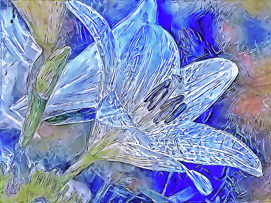 Ice Lily Digital Art by Alex Mir