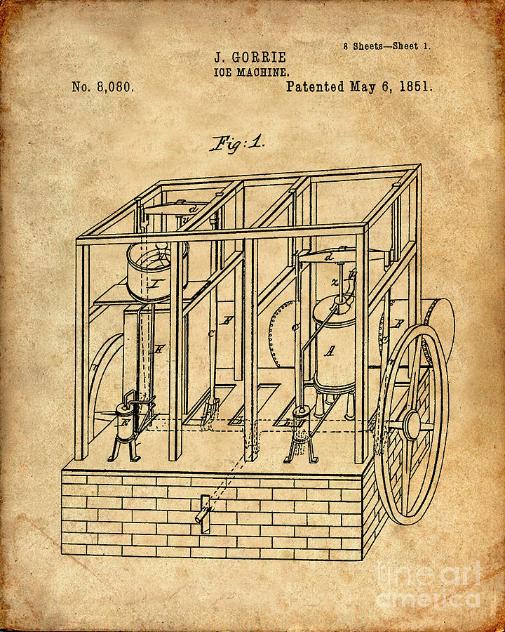 Ice Machine Patent Print Digital Art by Visual Design - Fine Art America