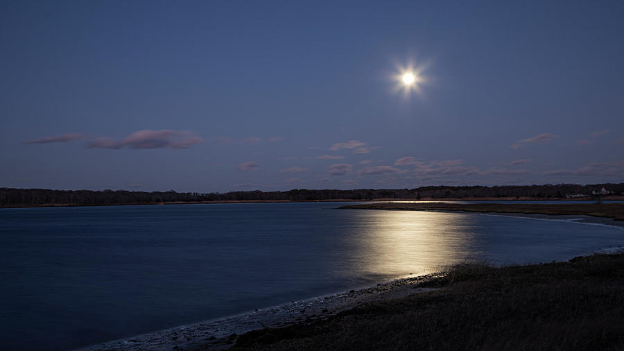 Ice Moon Over Cold Spring Pond Photograph