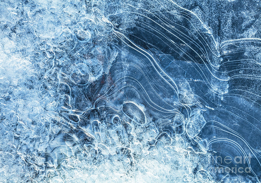 Ice Patterns and textures in frozen lake Photograph by Neale And Judith Clark