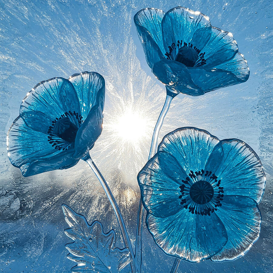 Ice Poppies Digital Art by Alex Mir Ice Poppies Digital Art by Alex Mir