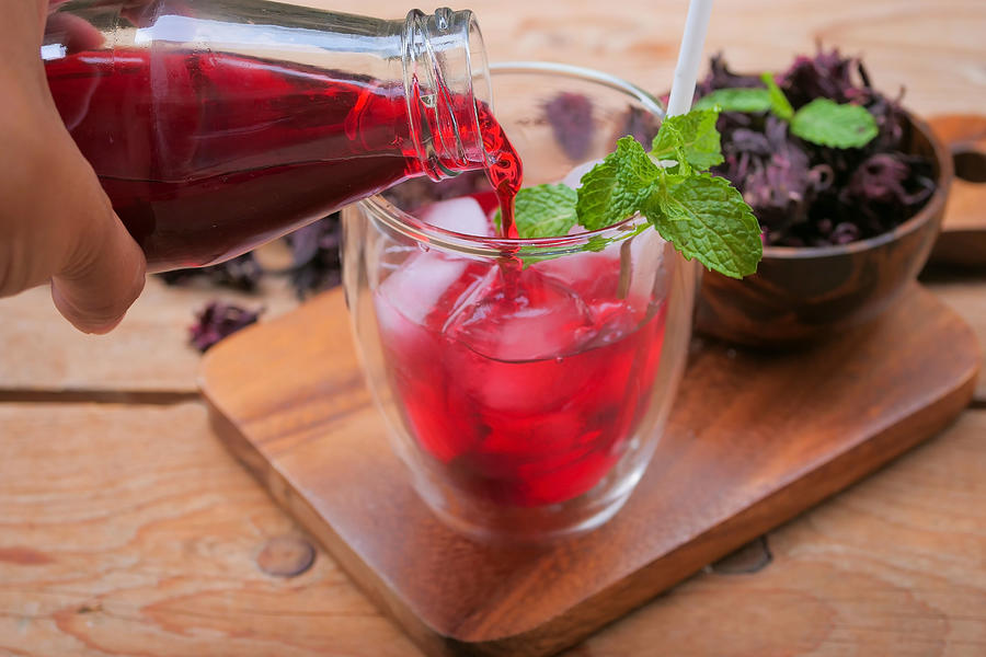 ice Roselle juice and refresh drink Photograph by Benjarattanapakee