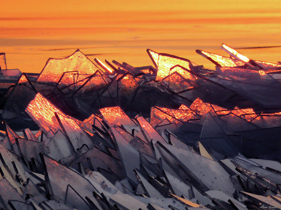 Ice Shards At Golden Hour Photograph